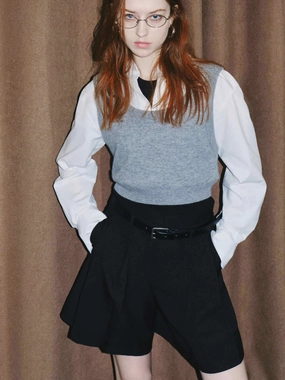 Paneled Cropped Shirt Friction Reduced Seams