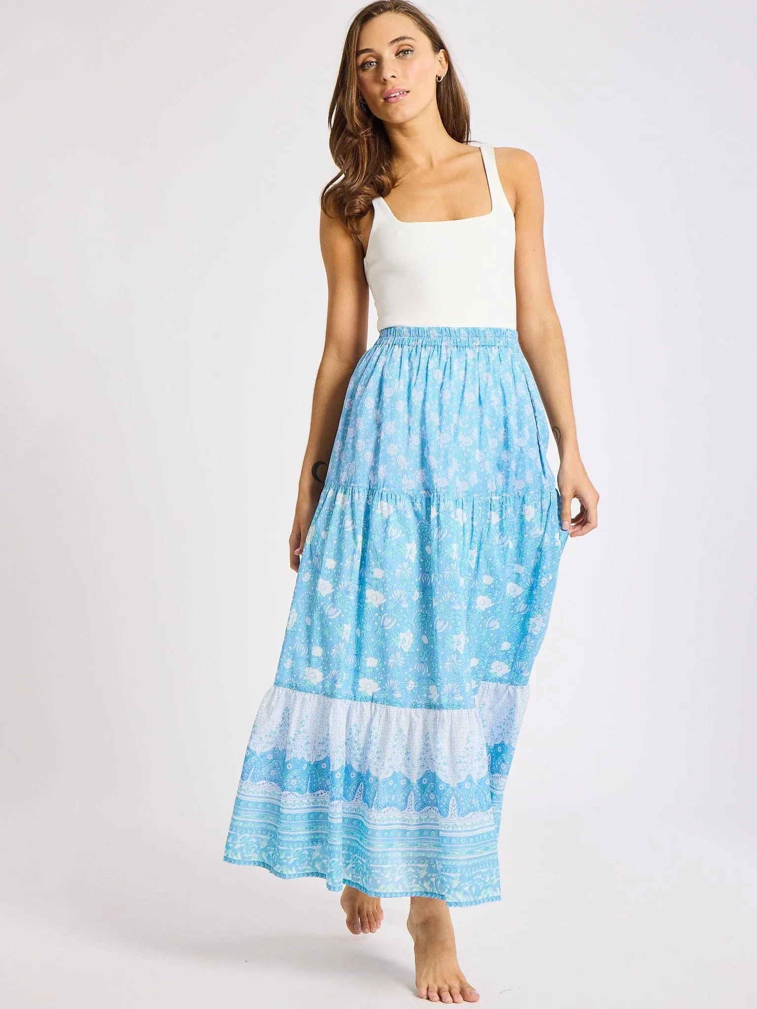 Paola Skirt in Charleston Floral Anti Pilling Treatment