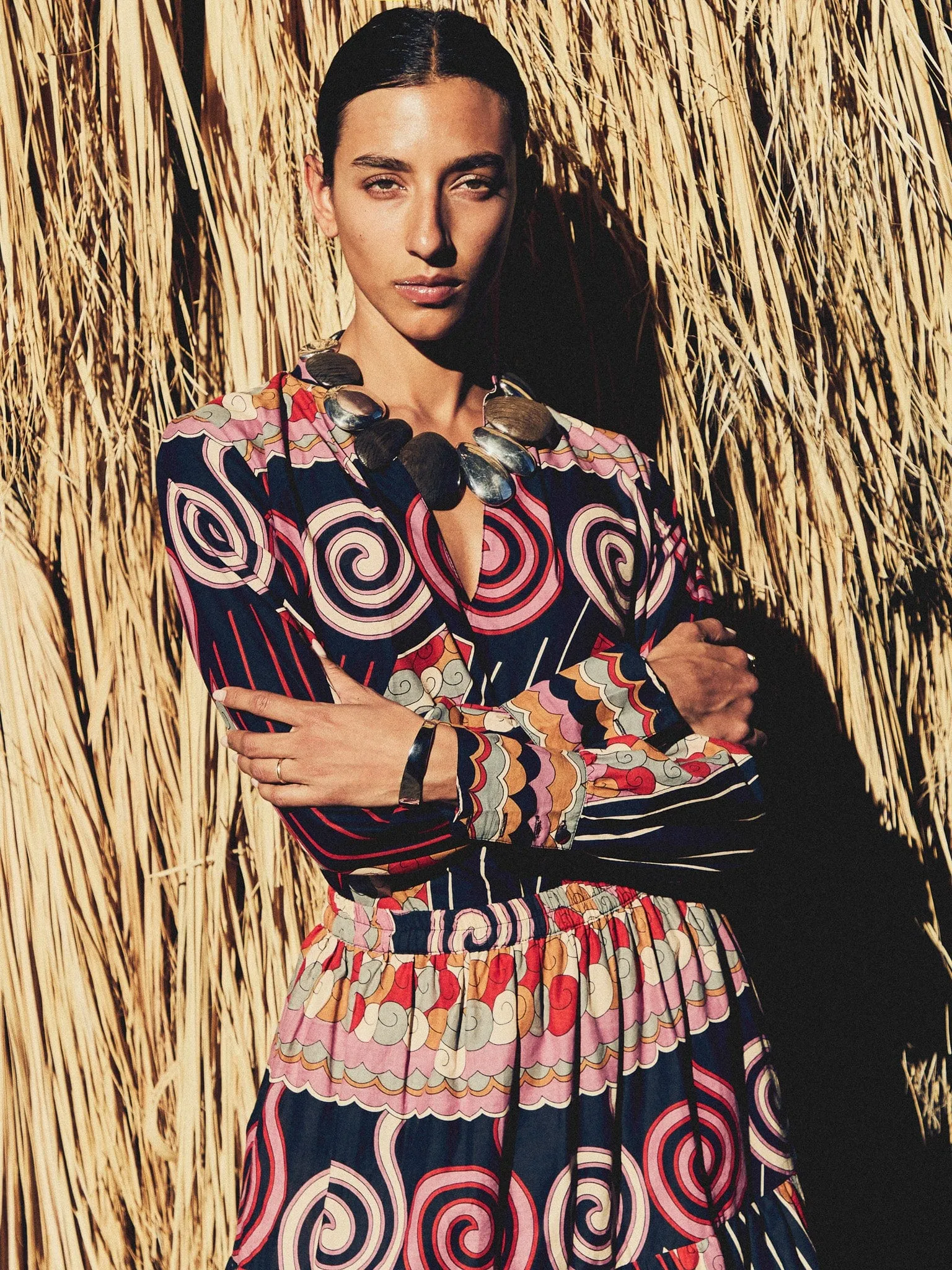 Paola Skirt in Maar Print Flexible Comfort City Wear