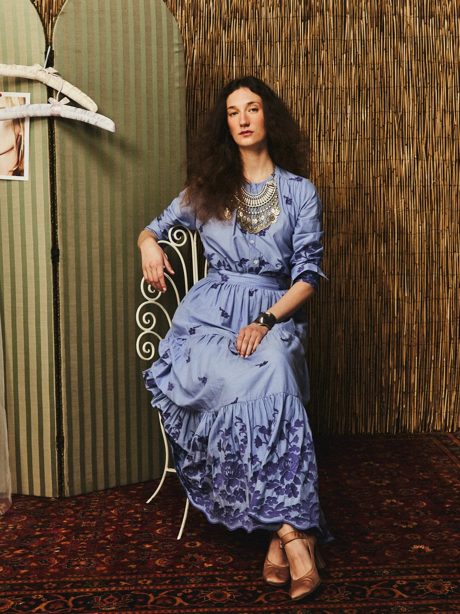 Modern Design Paola Skirt in Periwinkle Embroidery