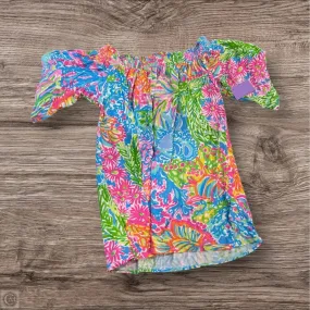 Top Short Sleeve Designer By Lilly Pulitzer In Blue & Green, Size: S color blocking