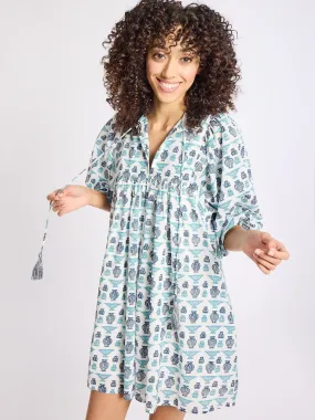 Daisy Dress in Athens Print Structured-Shape Dew Tone
