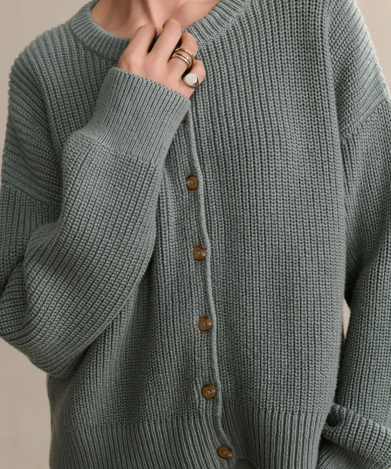 Stylish Knit Look Fashion Knit Cotton Hayes Crewneck Cardigan