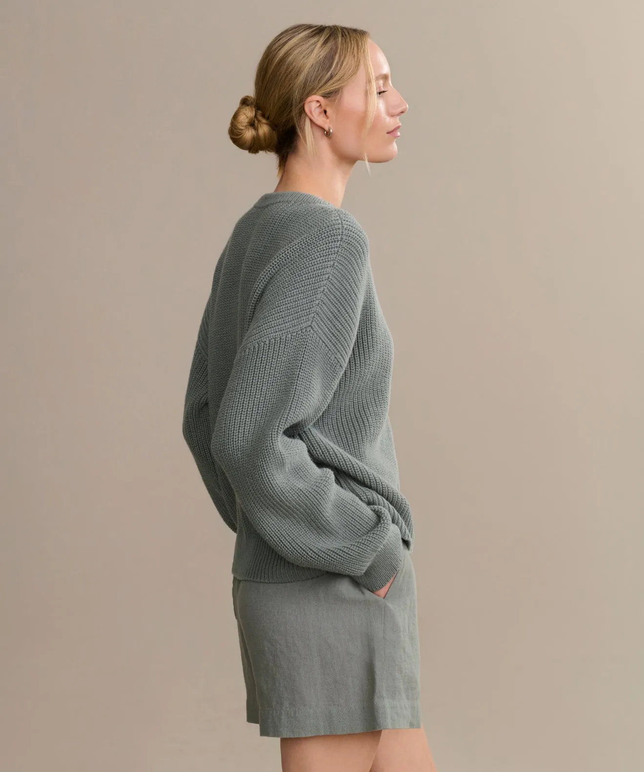 Cotton Hayes Crewneck Cardigan Casual Style