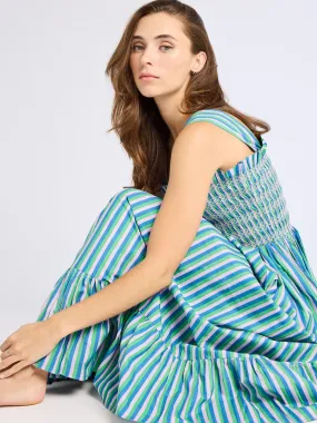 Luxe Touch Lace Fine Garden Dress in Printemps Stripe