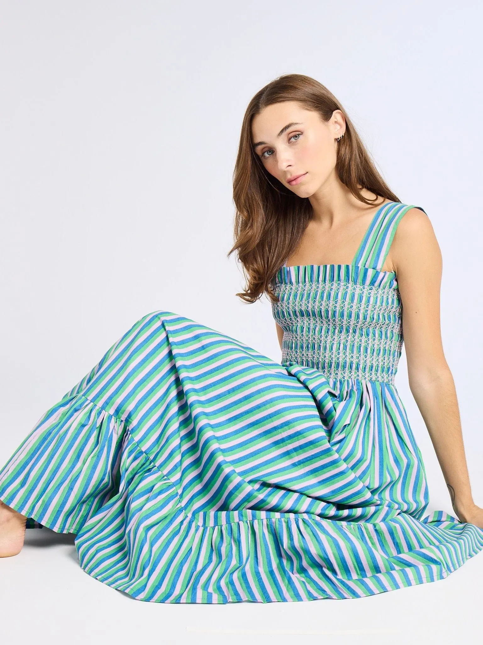 Easy Pretty Garden Dress in Printemps Stripe