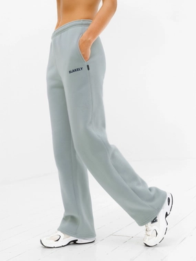Light and Cozy Amelie Wide Leg Sweatpants - Mineral Blue