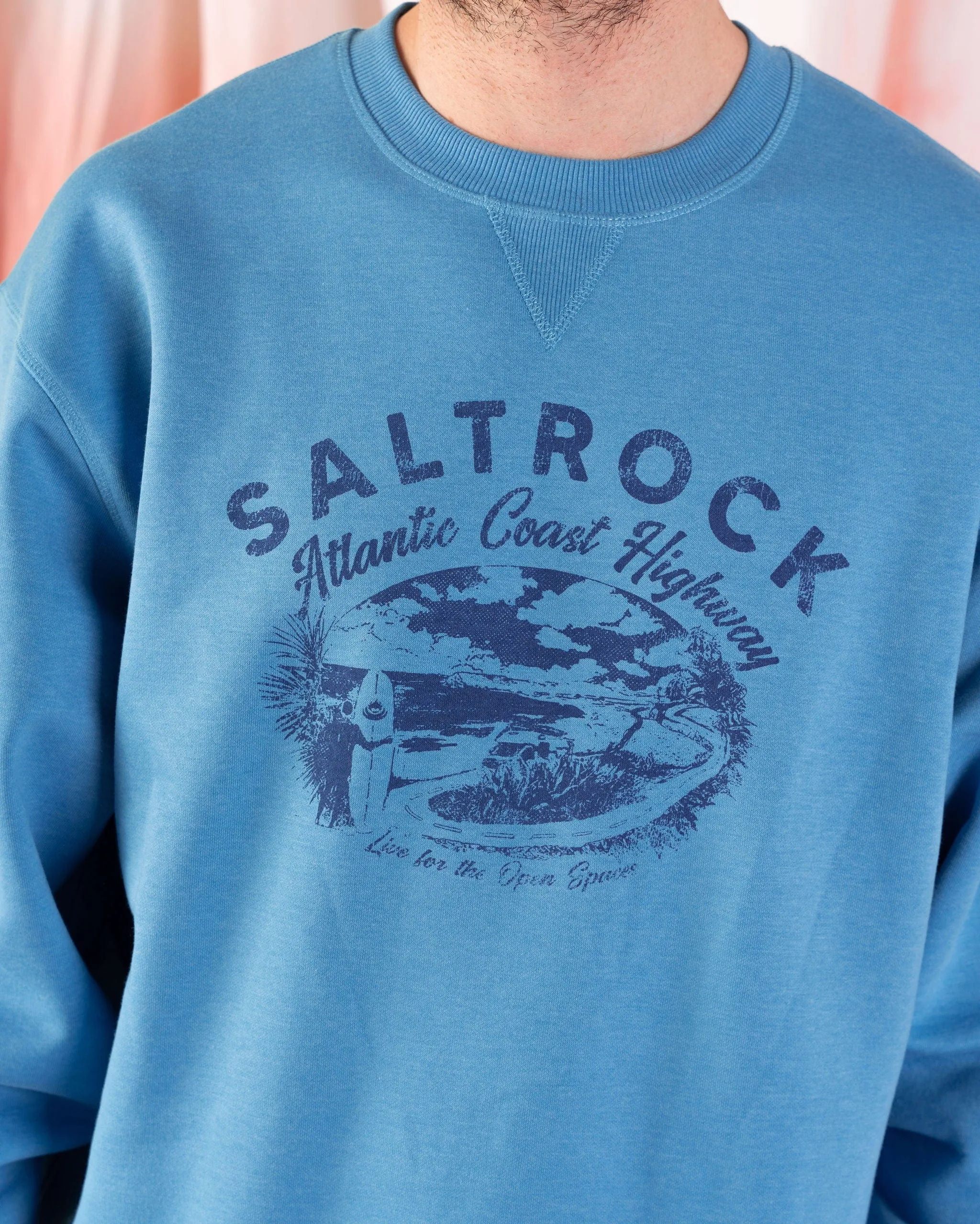 Cozy Knitwear Sport Flex AC Highway - Mens Oversized Sweat Top - Blue