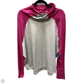 Vintage Hoodie Athletic Top Long Sleeve Hoodie By Brooks In Grey & Pink, Size: Xl