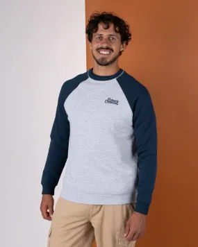 Soft Knit Wear Soft Fabric Look Pitcher Embroidery -  Mens Sweat Shirt - Blue