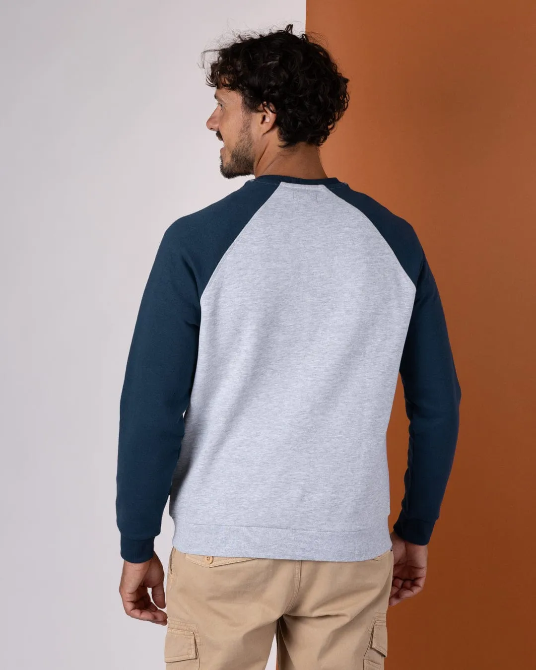 Cozy Basics Sleek Waistband Pitcher Embroidery -  Mens Sweat Shirt - Blue
