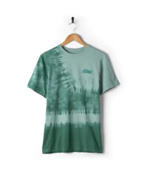 DoubleStitchedHem Pitcher Embroidery - Mens Tie Dye T-Shirt -Green