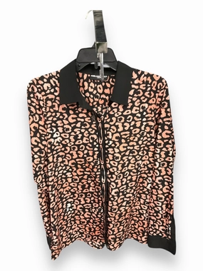 Blouse Long Sleeve By Karl Lagerfeld In Animal Print, Size: S slim fit