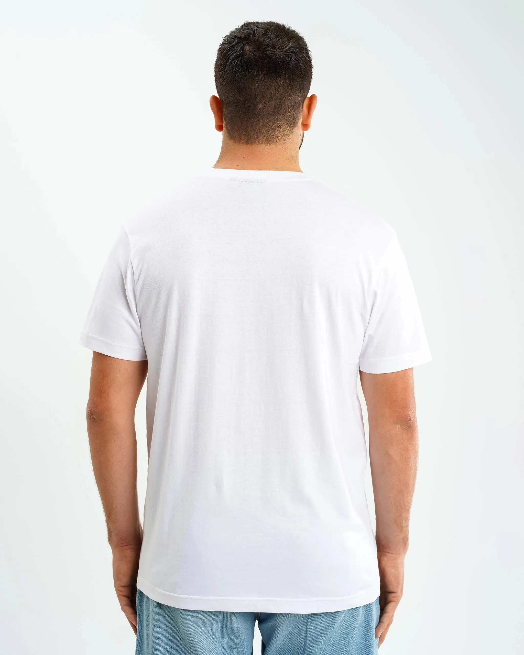 Slim Fit Design Newcastle United Men's White Terrace Crest T-Shirt