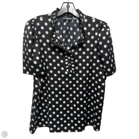 Modern Trend Look Summer Casual Polka Dot Ruffle Blouse Designer By Karl Lagerfeld In Polkadot Pattern, Size: M