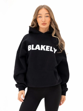 Studio Oversized Hoodie - Black Breathable Stretch Fit