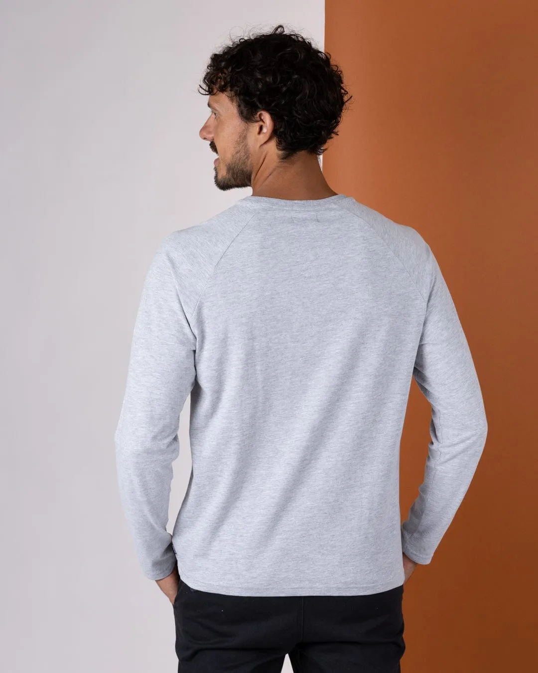Torn Stripe - Mens Long Sleeve T-Shirt - Grey Kids playfulness Day-to-Day Comfort