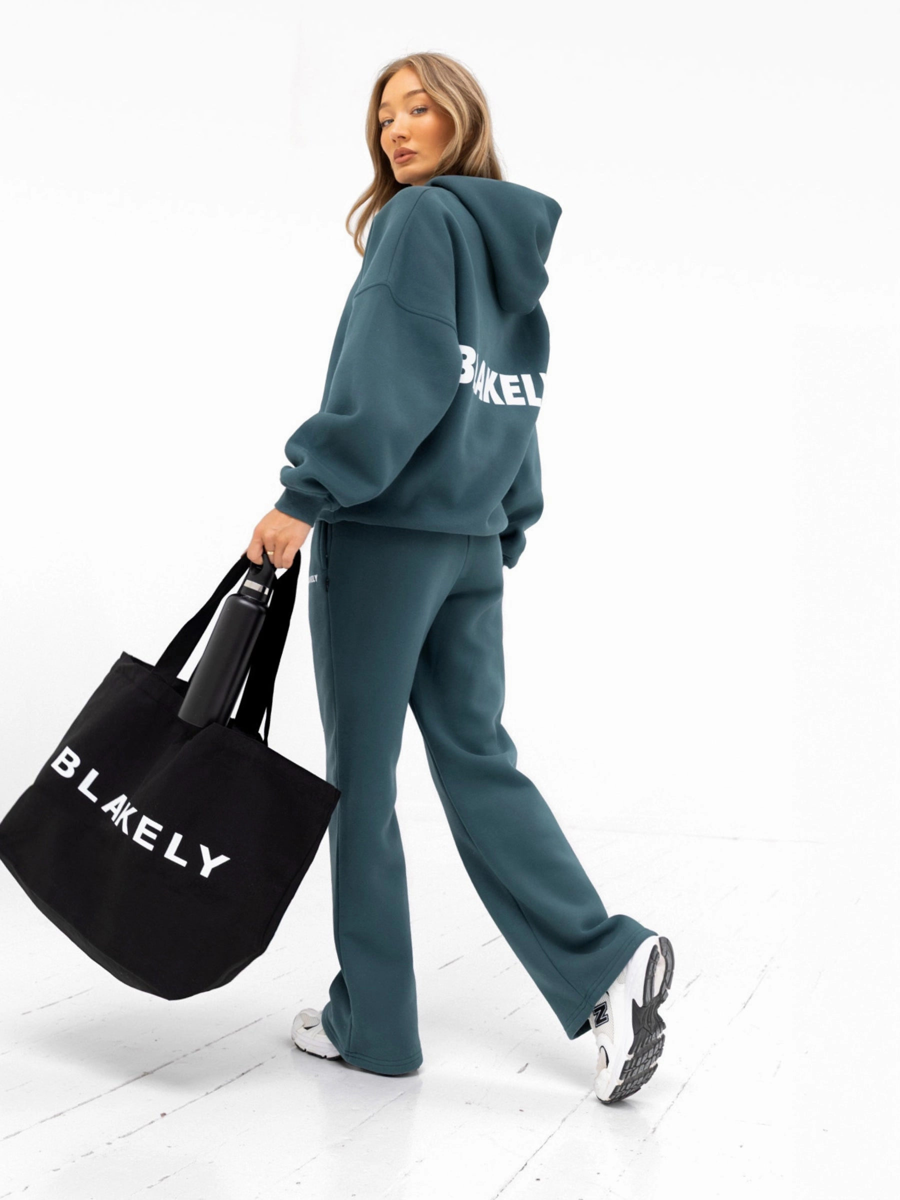 Relaxed Stretch Amelie Oversized Hoodie - Teal Green