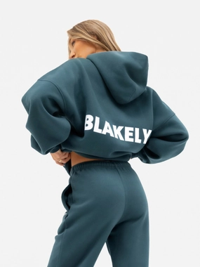 sweatshirt material Amelie Oversized Hoodie - Teal Green