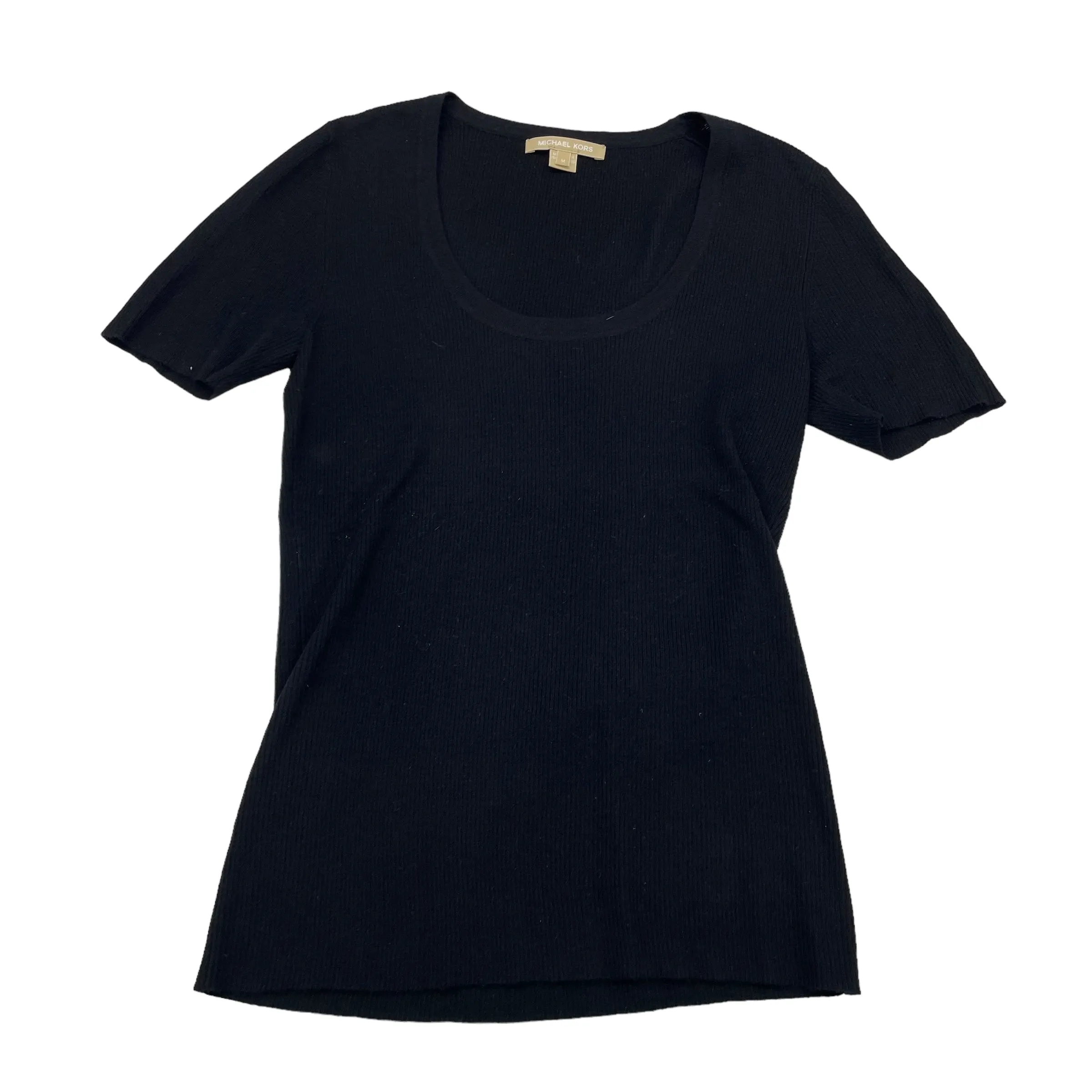 BLACK MICHAEL KORS TOP SS DESIGNER, Size M Comfy Essentials Wear Smooth Flatlock Stitching
