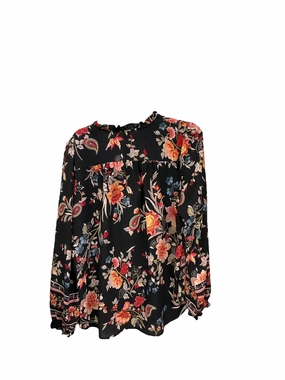 UltravioletProtectionFabric Summer Style Blouse Long Sleeve By Loft In Floral Print, Size: Xl