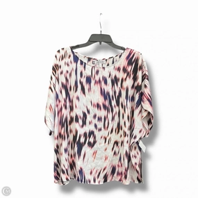YarnDyed Stripes LowMaintenanceMaterial Top Short Sleeve By Jennifer Lopez In Multi-colored, Size: 1x