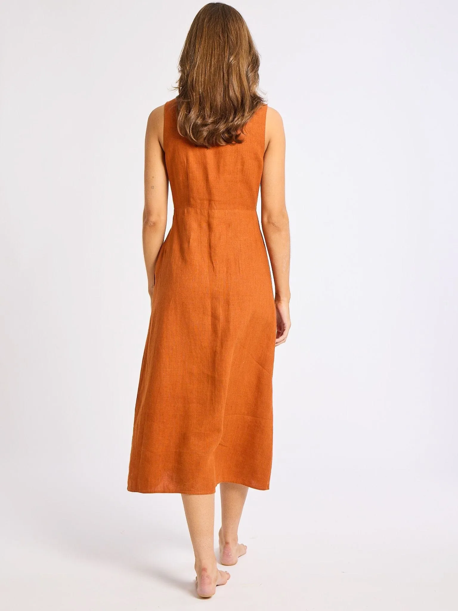Sister Glow Casual weekend dress Effie Dress in Sepia Linen