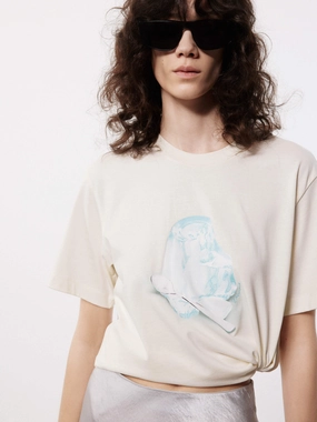 Snag Resistant Surface Dynamic Flex Fabric Pudding Print Cotton T-shirt