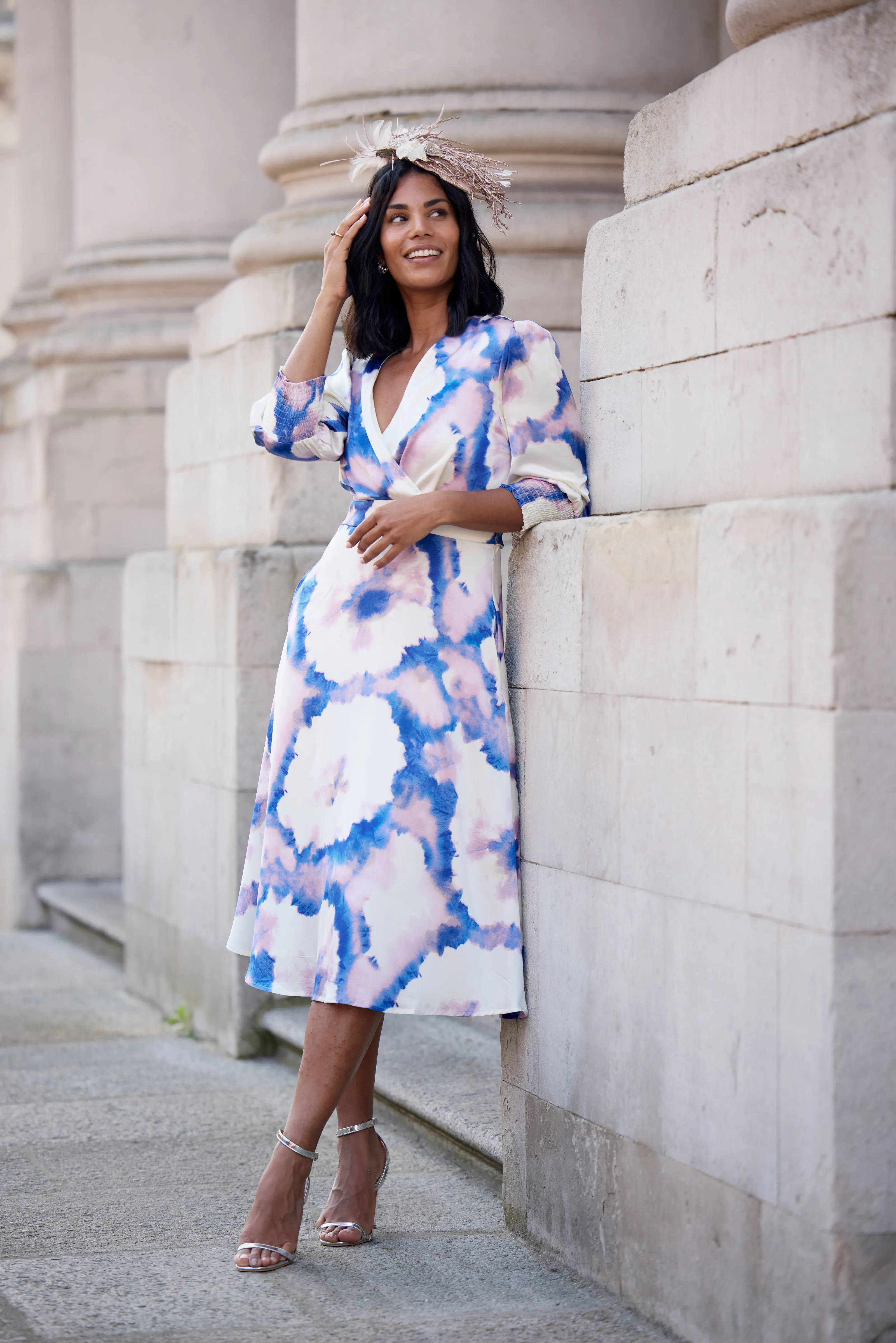 Purple & White Print Rexa Dress Trendy Cut Airy Comfort