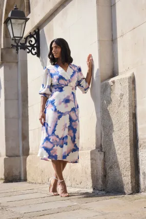 Purple & White Print Rexa Dress Vintage-Inspired