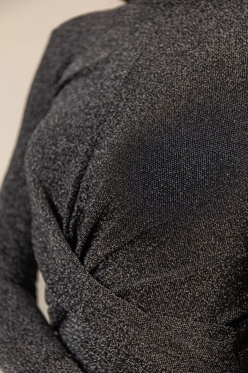 Queen Pewter Grey Glitter Dress Relaxed Style