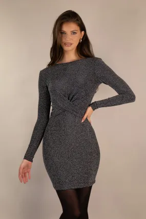 Queen Pewter Grey Glitter Dress Feminine Movement