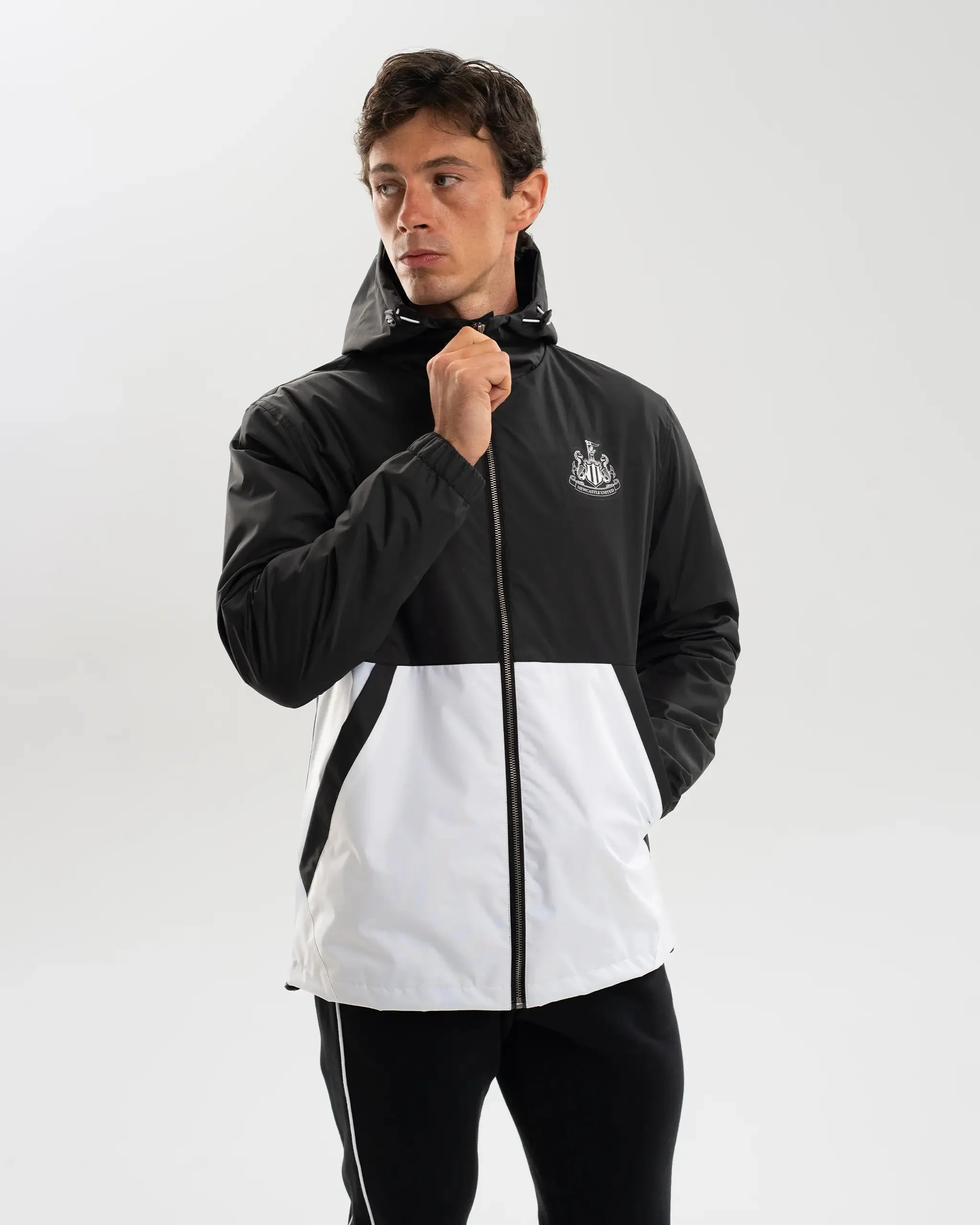 Newcastle United Men's Colour Block Shower Jacket Breathable City Style ReinforcedSeams
