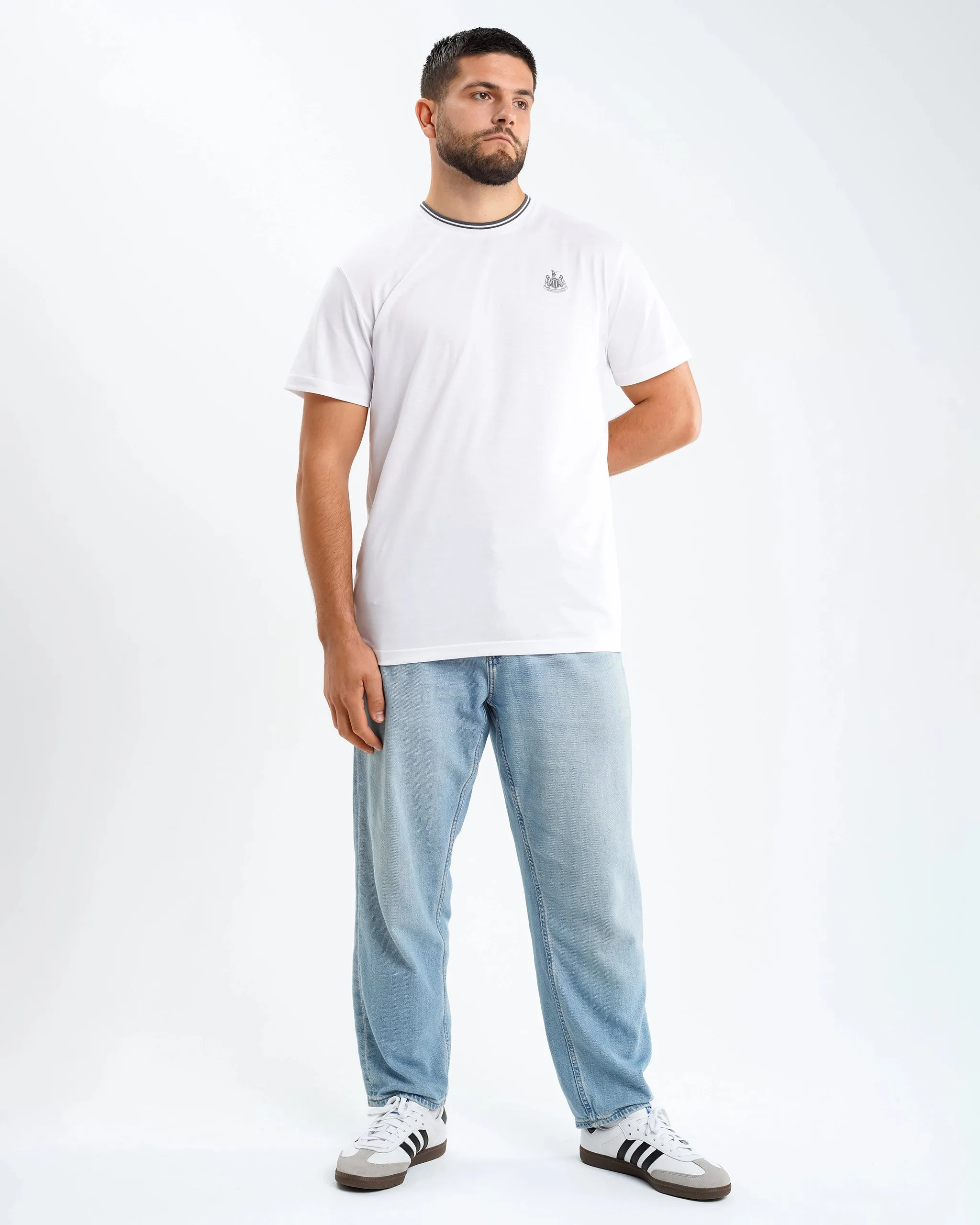 Newcastle United Men's Black Label White T-Shirt Sleek Performance Fit Everyday Look