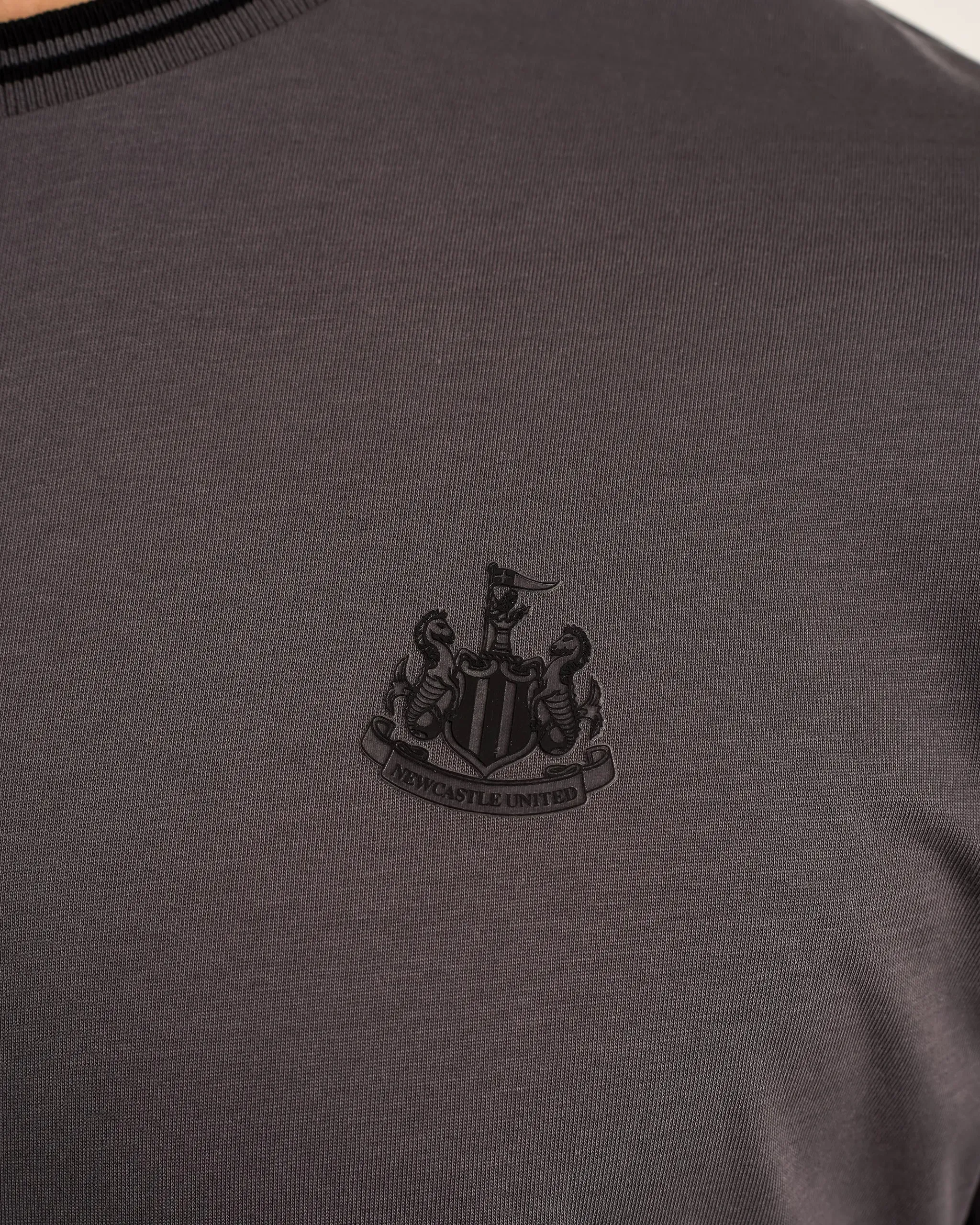 Newcastle United Men's Black Label Grey T-Shirt Stretch Design