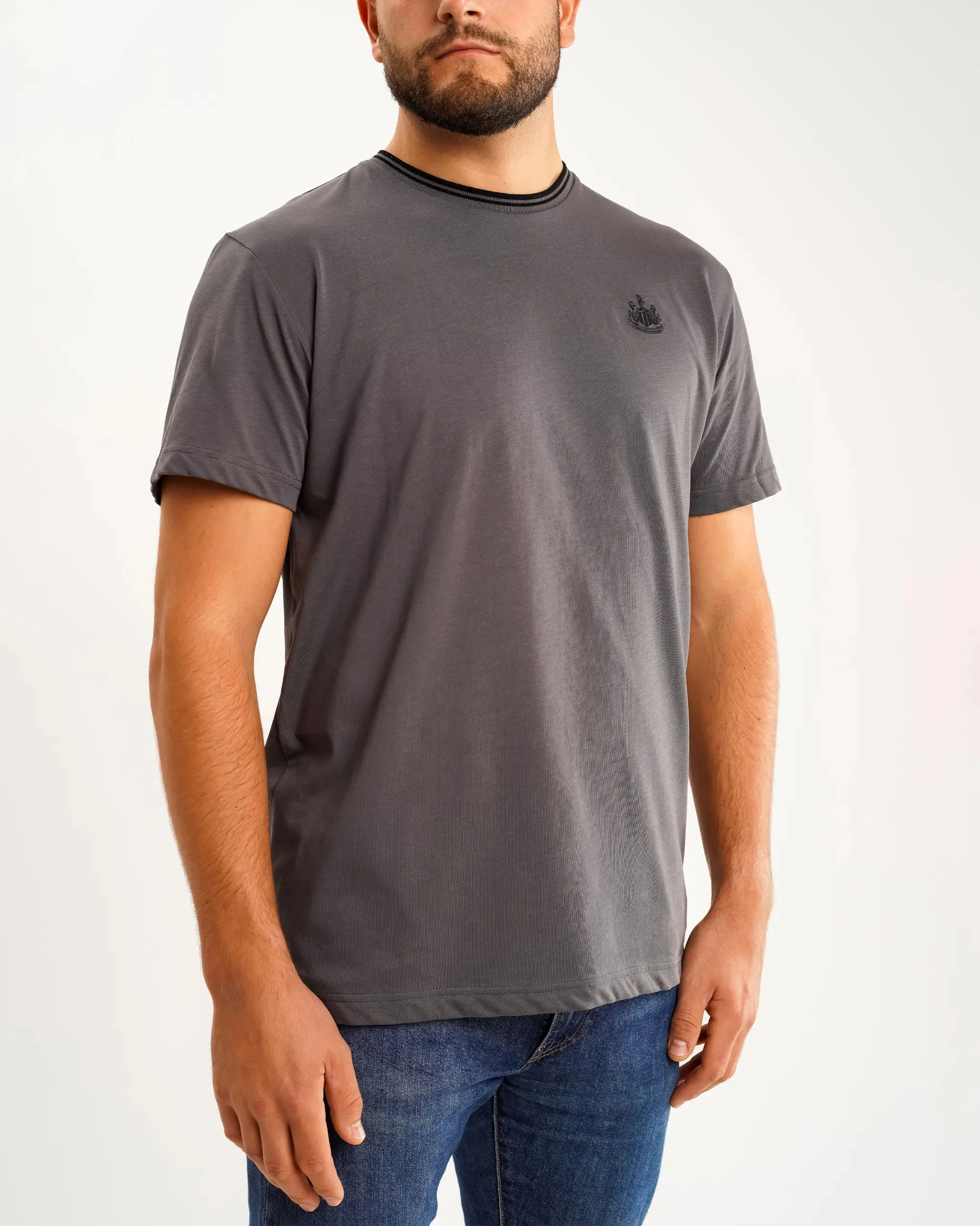 Casual Style V neck style Newcastle United Men's Black Label Grey T-Shirt
