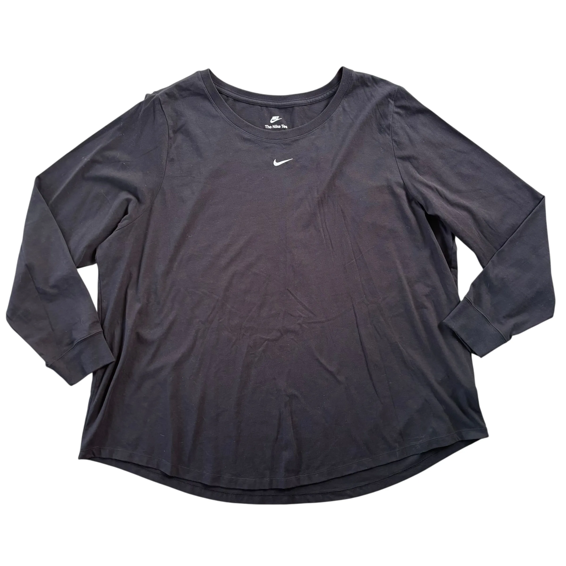 Athletic Top Long Sleeve Crewneck By Nike Apparel In Black, Size: 3x ClassicCrewNeck AbrasionResistantEdging