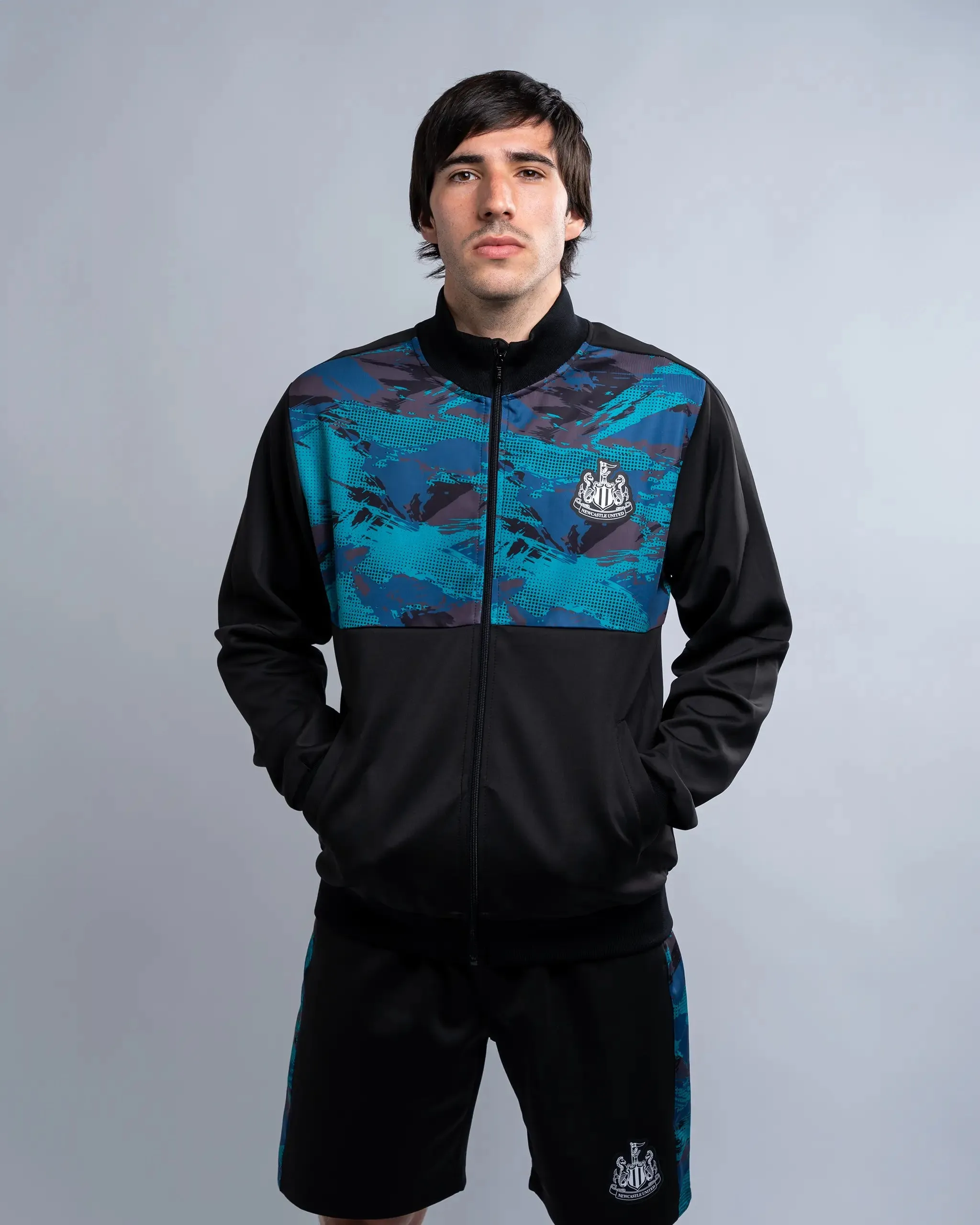 Newcastle United Camo Poly Track Top Soft Knit Flexible Comfort