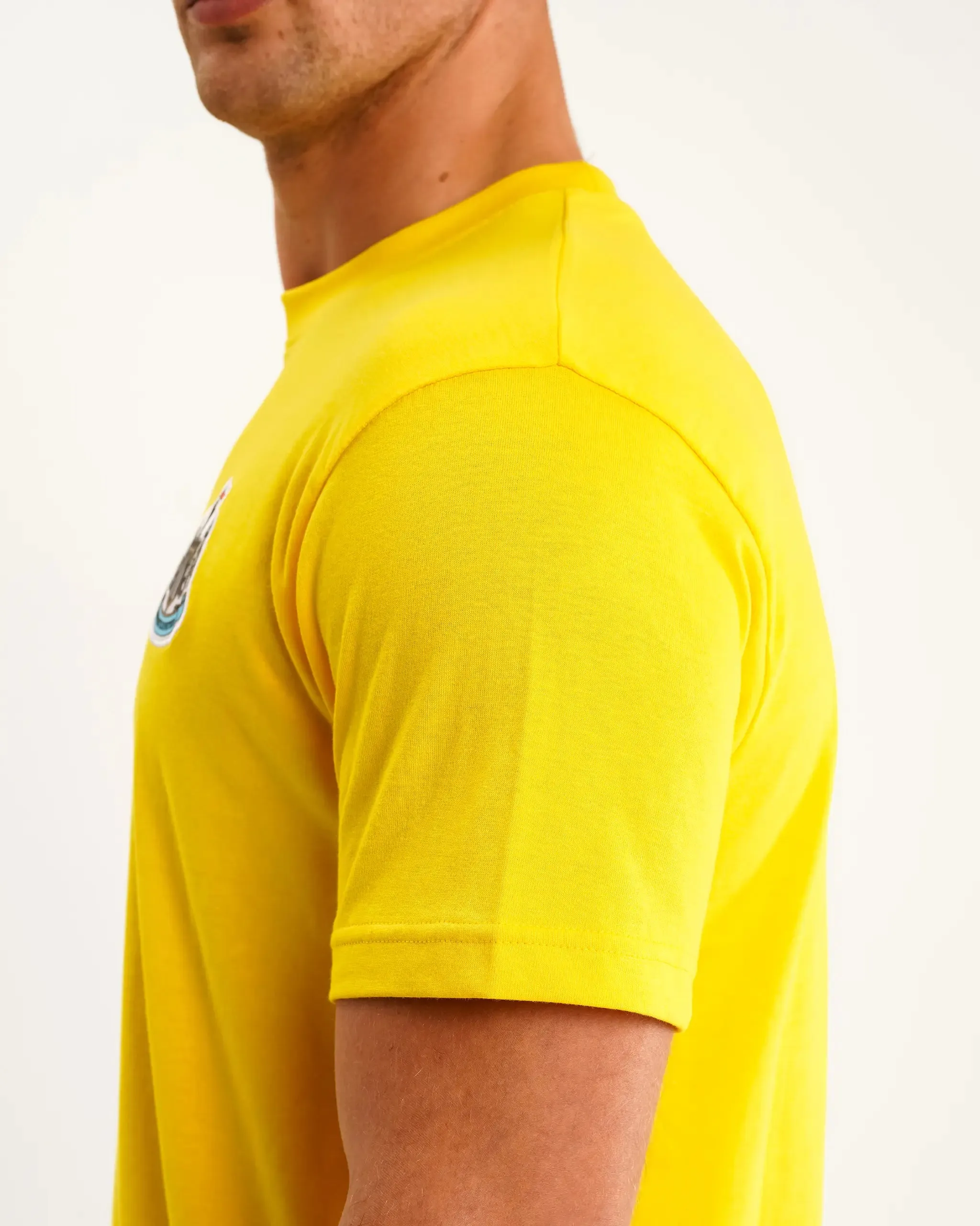Newcastle United Men's Yellow Terrace Crest T-Shirt Everyday Chic