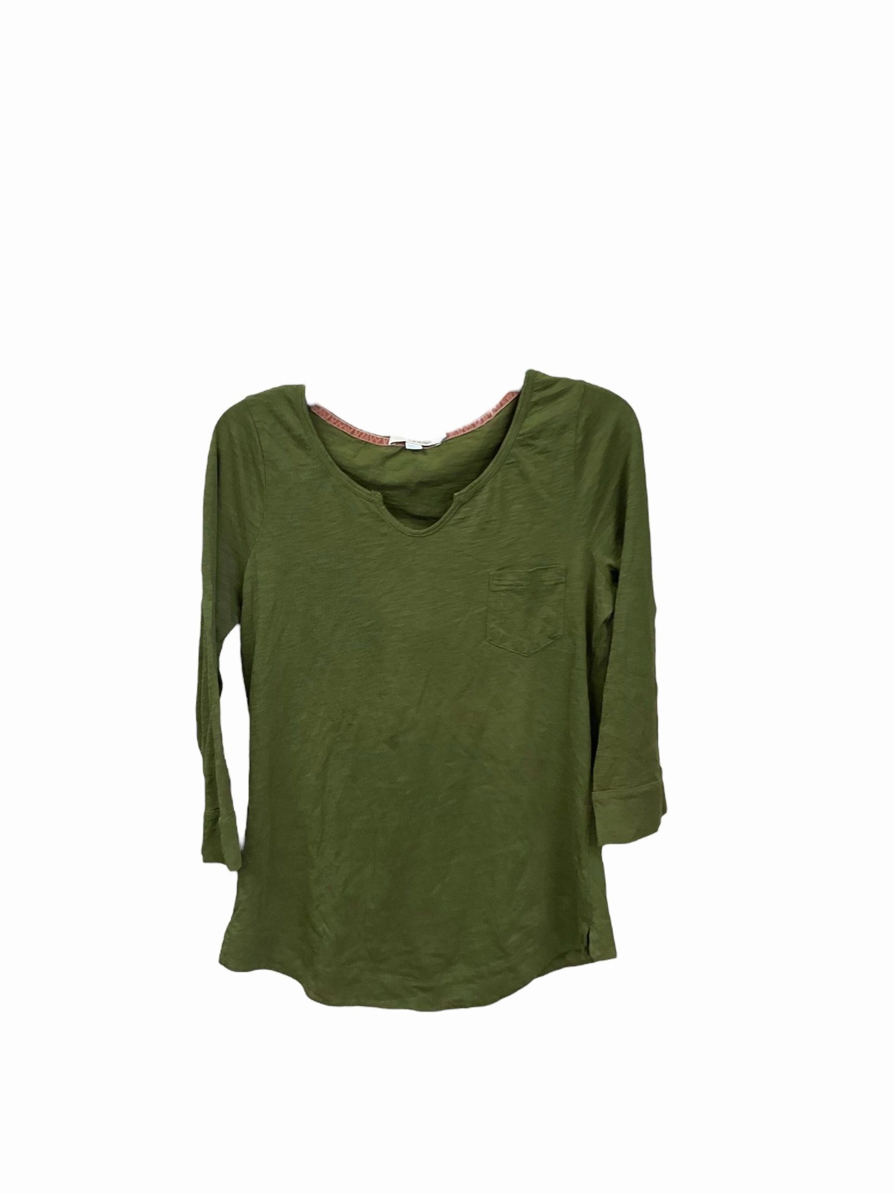 Low Profile Stitching Top 3/4 Sleeve By Boden In Green, Size: M