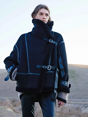 Multi Climate Adaptability Faux Suede Buckle Jacket