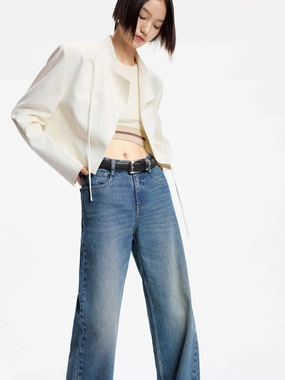 Tie Detail Cropped Jacket Thermal Adaptive Cloth