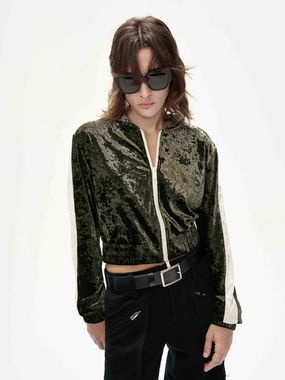 Anti Chafe Seam Two Way Zipper Cropped Jacket