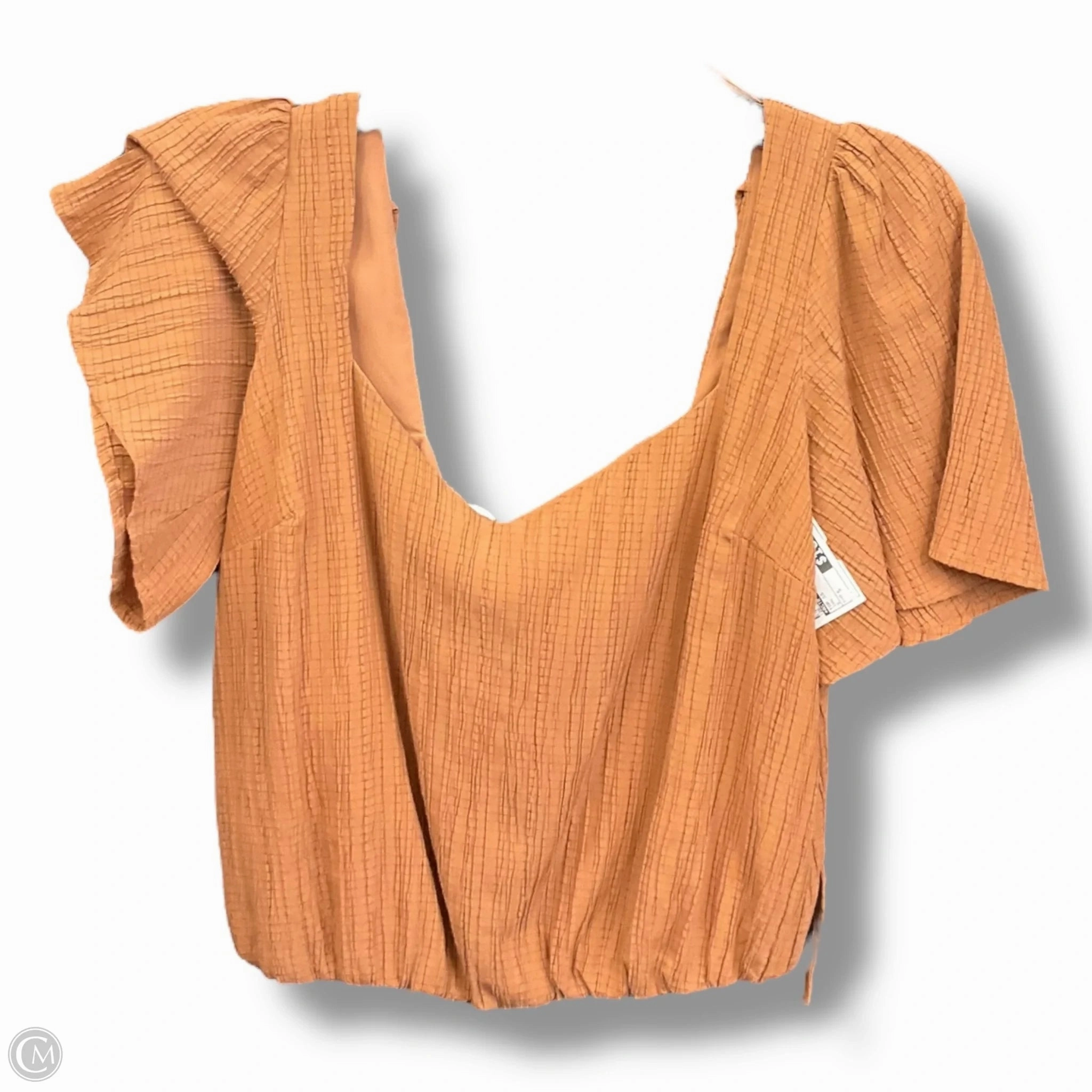 LongSleeve Modern Silhouette Top Short Sleeve By Astr The Label In Tan, Size: S