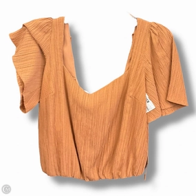 LongSleeve Modern Silhouette Top Short Sleeve By Astr The Label In Tan, Size: S