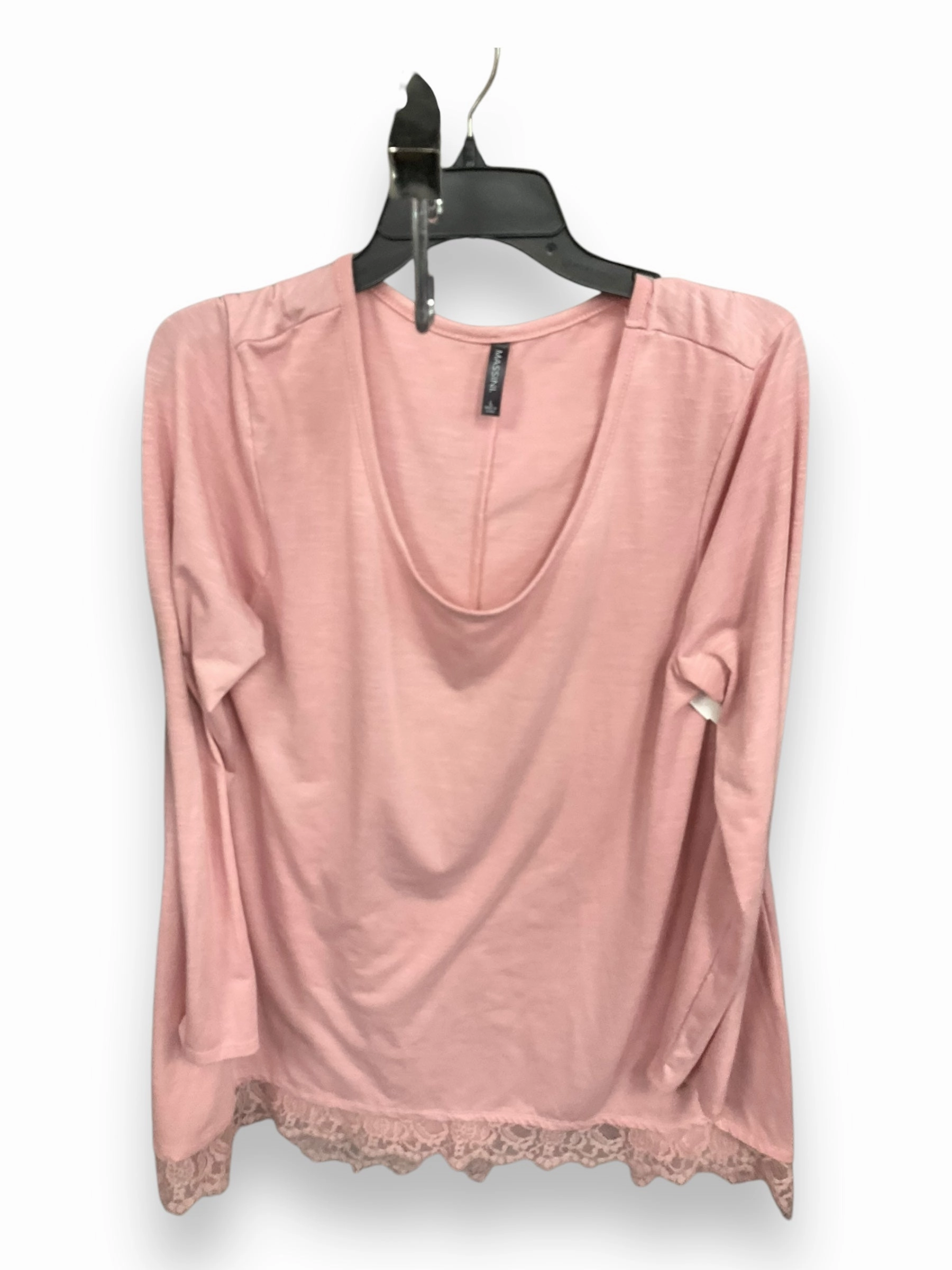 Top Long Sleeve By Massini In Peach, Size: L Comfortable Design Modern Design
