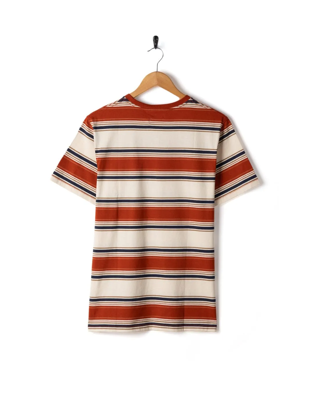 Race - Mens Striped T-Shirt - Orange Layered Sleeve Construction All-day style