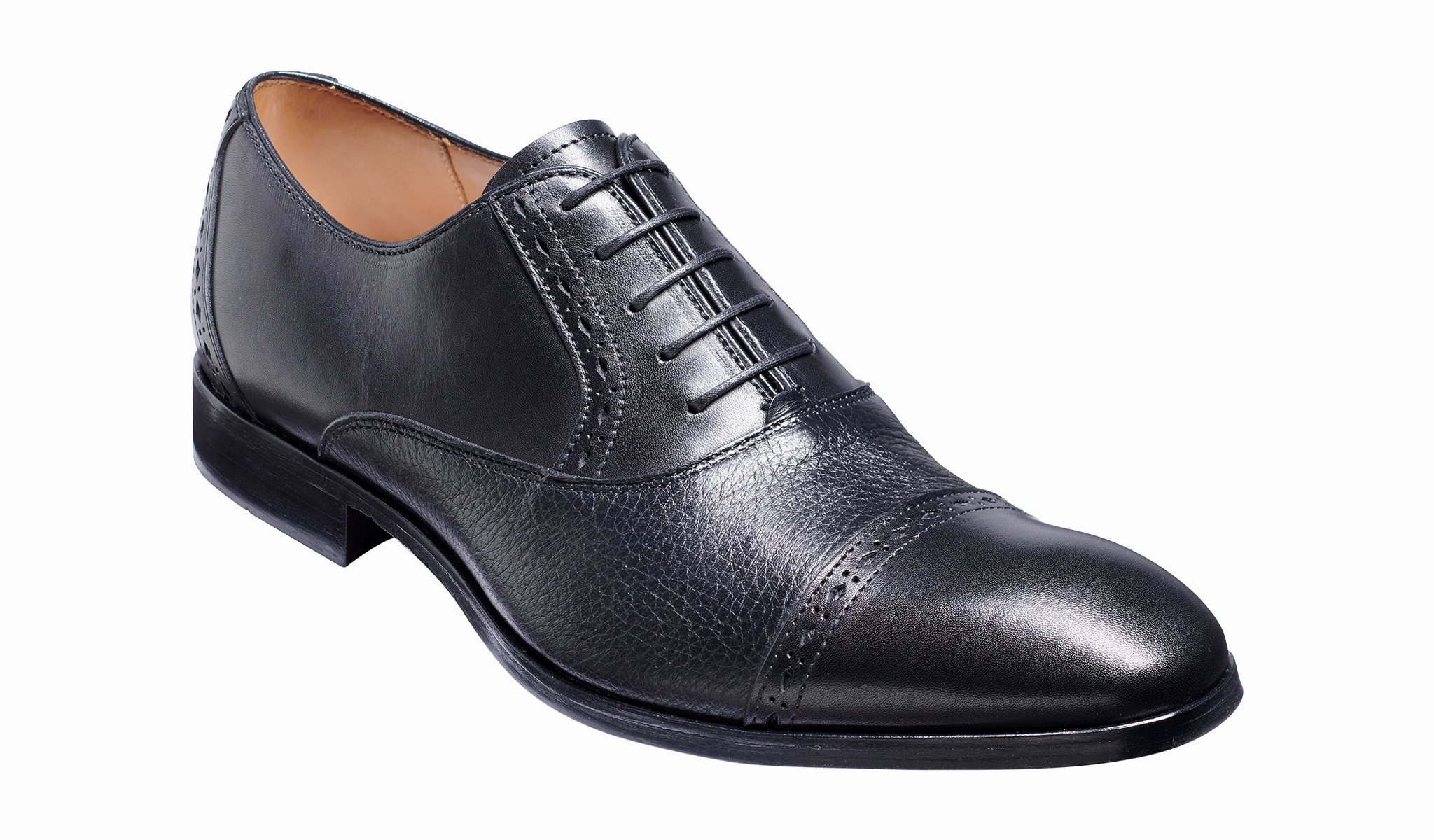 Ramsgate - Black Calf / Black Deerskin High-quality Leather Shoes Practical