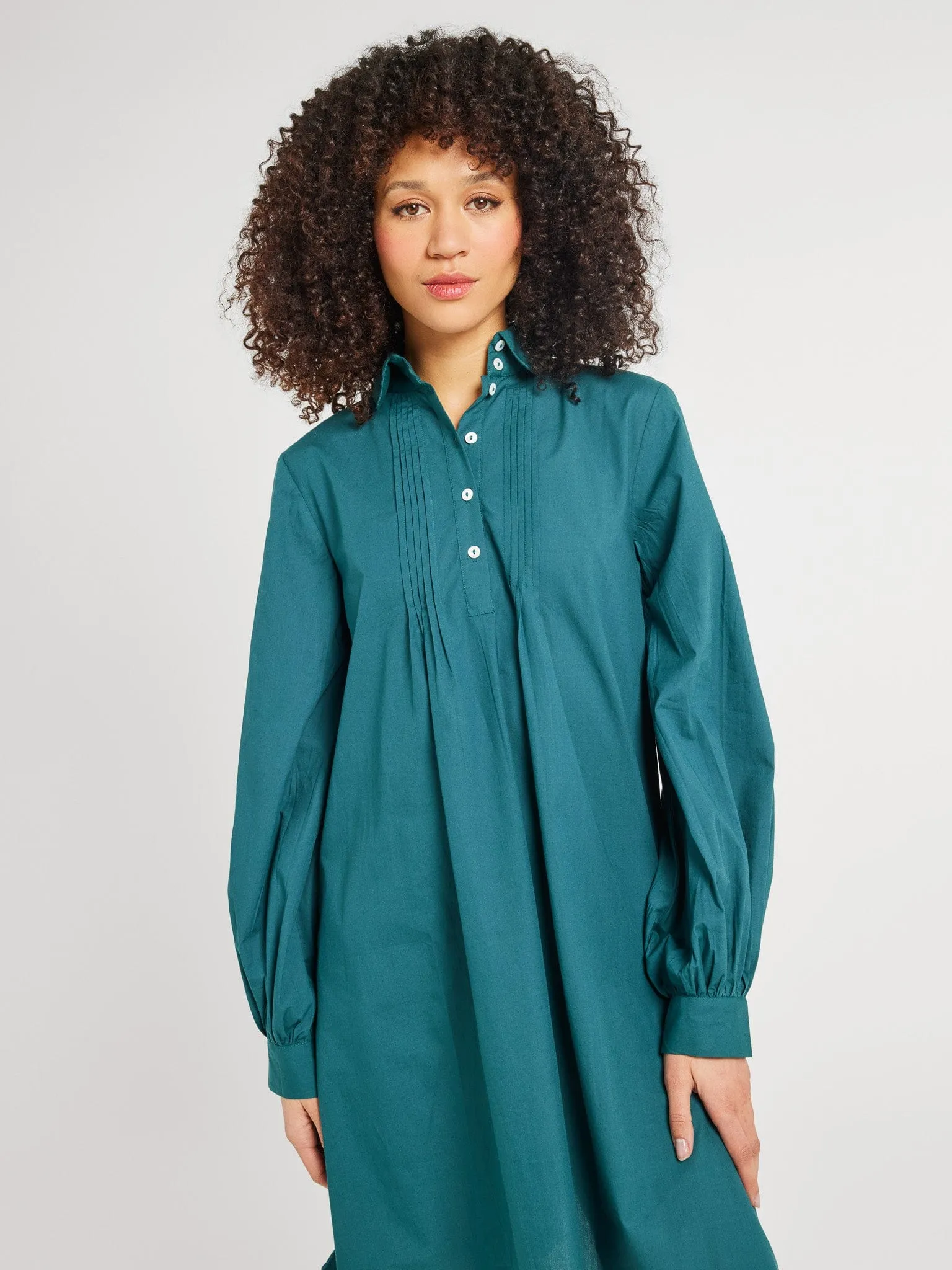 Sheer Look Bonnie Dress in Emerald
