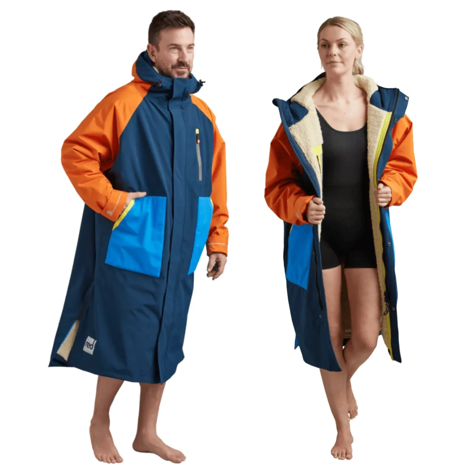 Red Adults Recovered Long Sleeve Hooded Dry Changing Robe Alter EVO High Visibility Trims Light Day Jacket